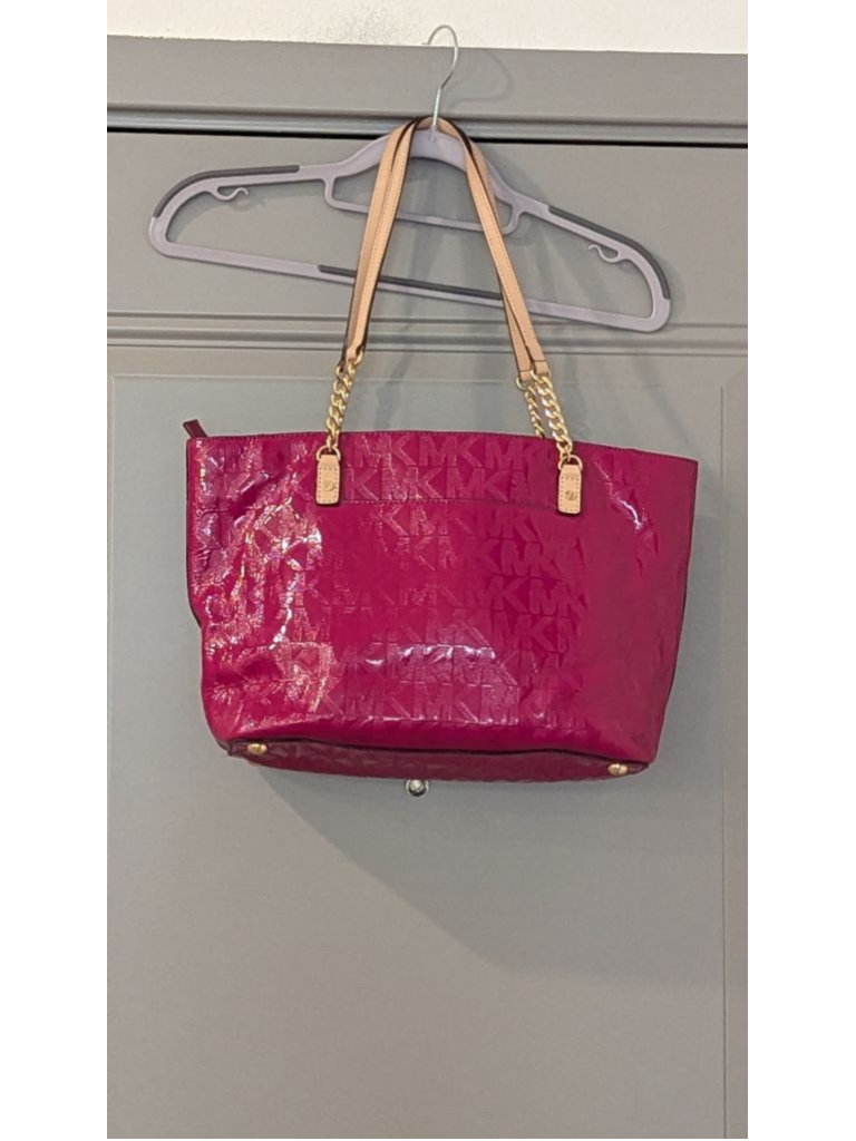 Michael Kors Fuchsia Patent Leather Tote Bag One Size